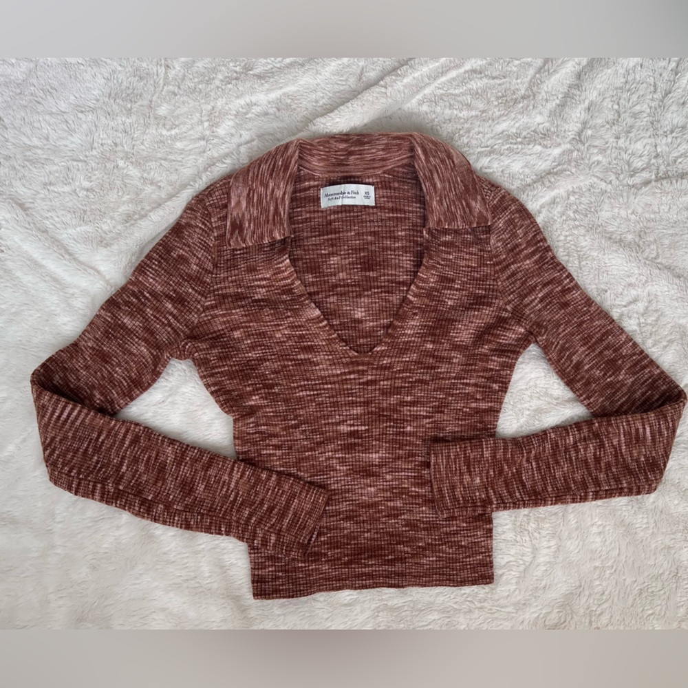 Abercrombie & Fitch Marled Brown Sweater